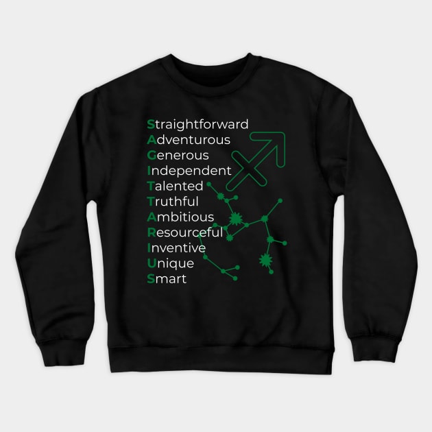 Sagittarius Astrology Crewneck Sweatshirt by ShirtsShirtsndmoreShirts